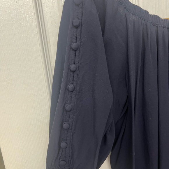 LOFT Off The Shoulder Navy Blue Top - Picture 4 of 4